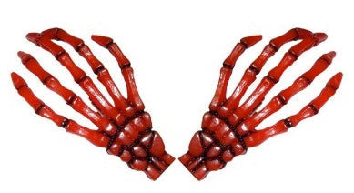 Skeleton Bone Hands Hair Slides - Gold