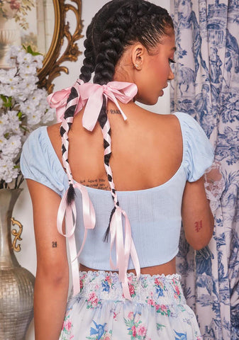 Sapphire Hear My Heartbeat Rosette Crop Top