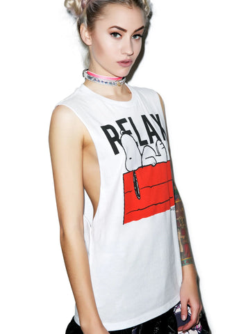 Snoopy Relax Muscle Tee - Black
