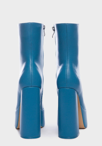 Steel Blue Lexus Platform Boots