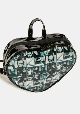 Retro Tile Pattern Heart Backpack