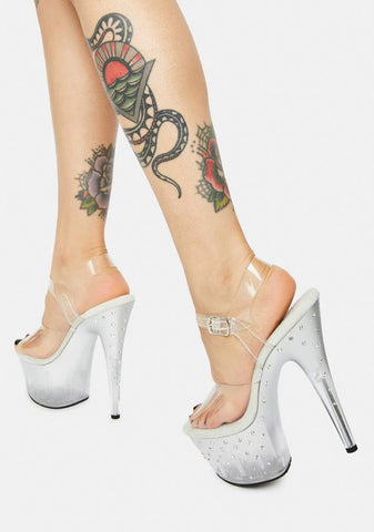 Outshine The Stars Clear Rhinestone Heels