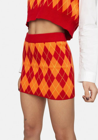 Sun Argyle Mini Skirt