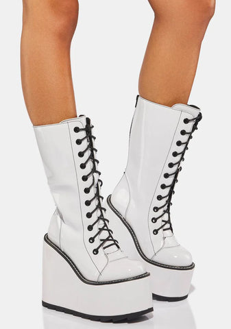 White Dune Platform Boots