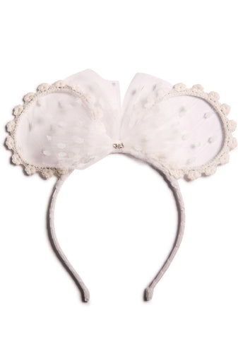 Babe-y Bear Headband - White