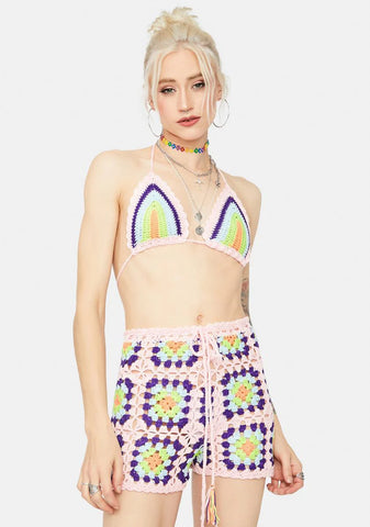 Take A Trip Crochet Shorts Set