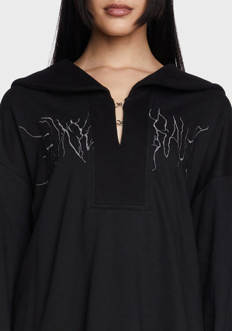 Sailor Neck Mid Thick Pullover Sweatshirt