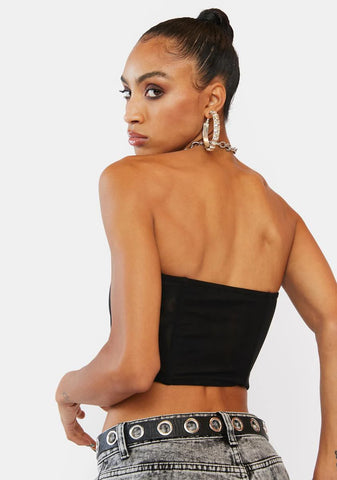 Noir Won't You Want Me Corset Top