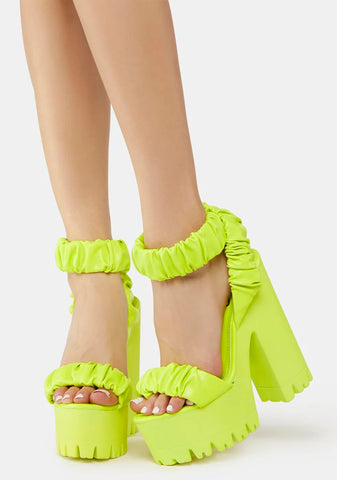Yellow Ingra Platform Heels