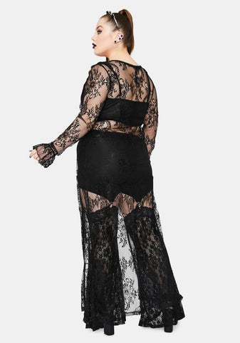 Studying Demonology Lace Bell Sleeve Duster