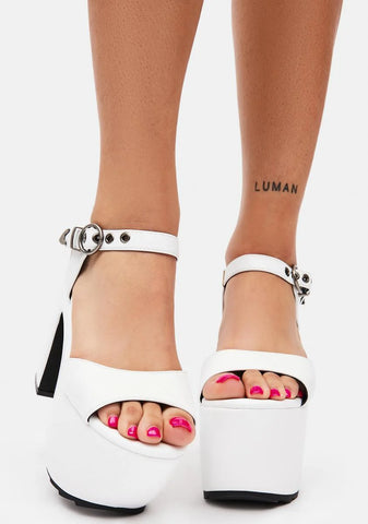 White Work That Platform Heels