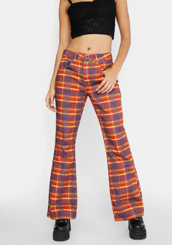 Register Plaid Flare Jeans