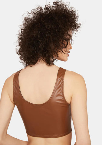 Coffee Back To Life Vegan Leather Tank Top