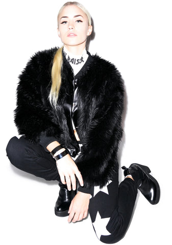 Sharon Faux Fur Bomber Jacket