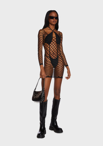 Reign It In Fishnet Dress