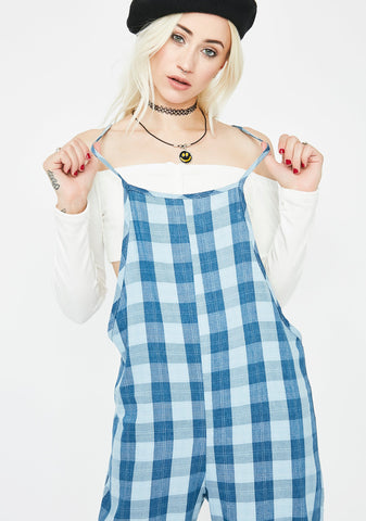 Blair St. Claire Plaid Jumpsuit