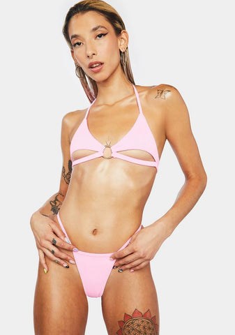 Pink Cleo Cut Out Bikini Set