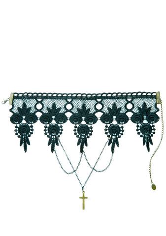 Cross Yr Heart Lace Choker