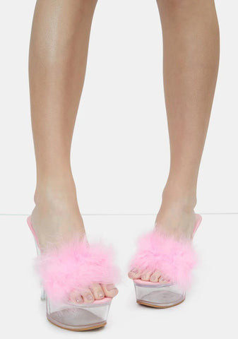 Baby With My Boo Platform Feather Heels