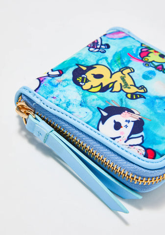 Watercolor Paradise Zip Around Wallet