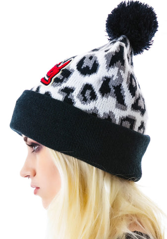 Candy Leopard Knit Beanie