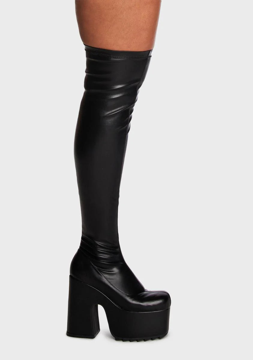 Wide Fit Not Ready Thigh High Boots