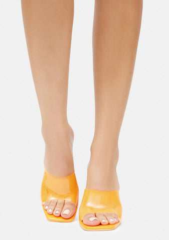 Orange Blast Clear Heels