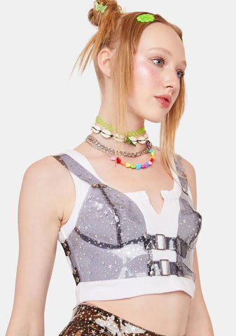 Night Chasing Starlight Vinyl Bustier