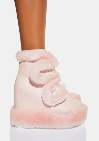 Pink Dizzy Dream Wedge Boots