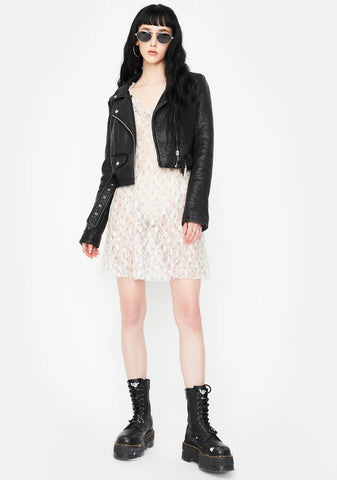 White Lace Mini Dress