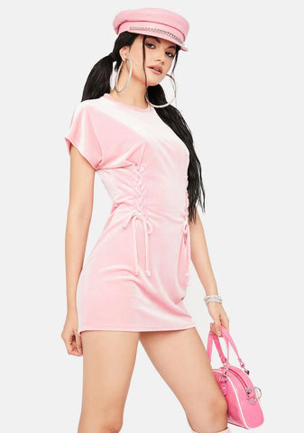 Baby Gonna Act Out Velour Mini Dress