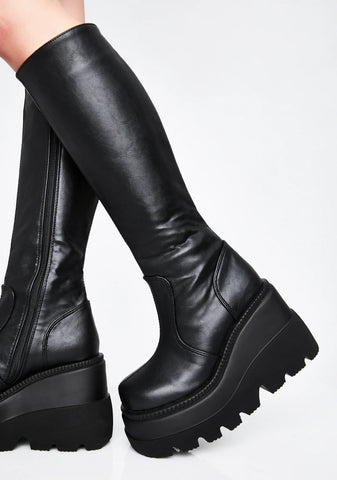 Shaker-100 Platform Knee High Boots