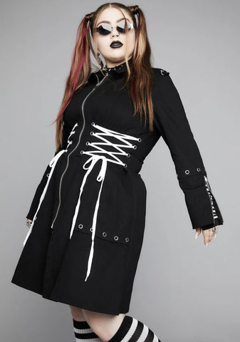 My Faux Affliction Lace Up Trench Coat