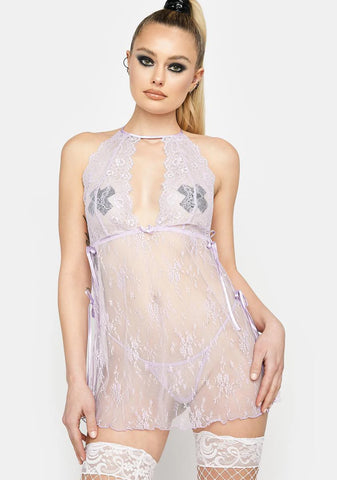 Plum Waiting On U Teddy Set