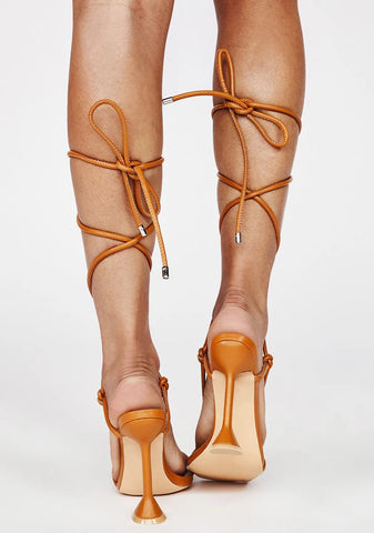 Latte Future Past Lace Up Heels