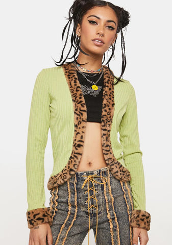 Lush Flirty Date Leopard Cardigan