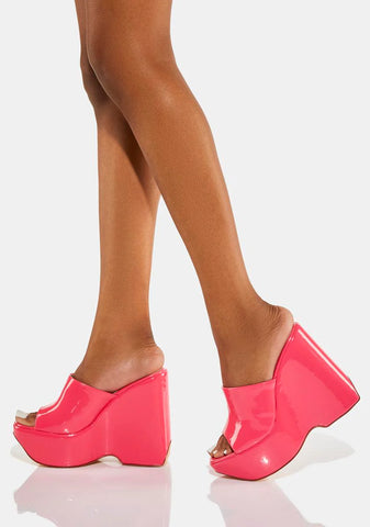 Pink Rolo Wedge Heels