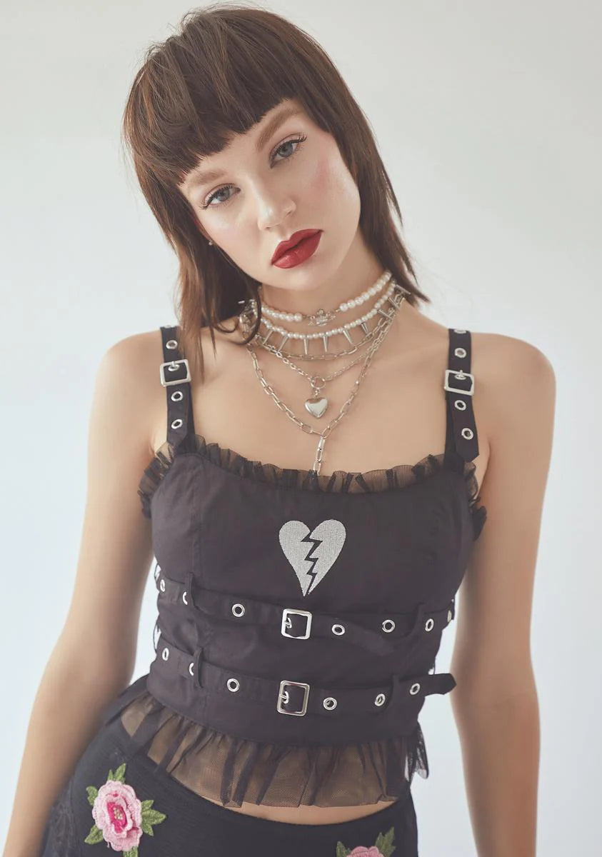 Sad Or Something Heart Crop Top