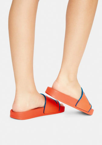 Red Azure Authentic Aqua 1 Slide Sandals