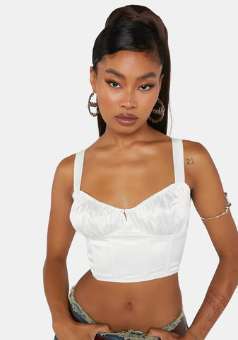 A Day's Work Satin Bustier Top