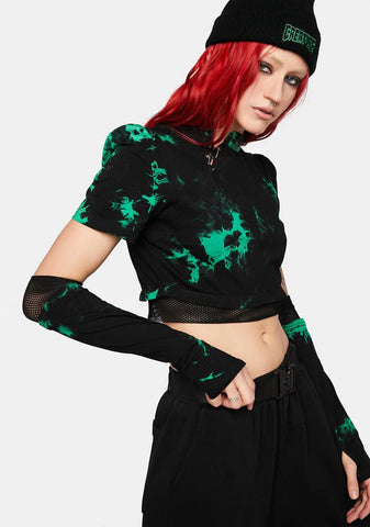 Dark Tie Dyed Two Wear Long Sleeve T-Shirt