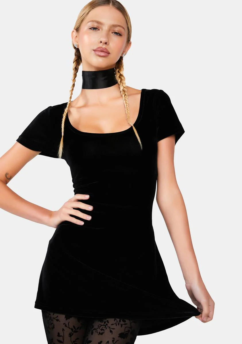 Midnight Into The Woods Velvet Dress