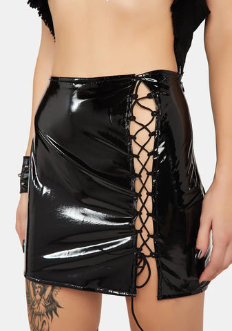 Total Dominance Patent Mini Skirt