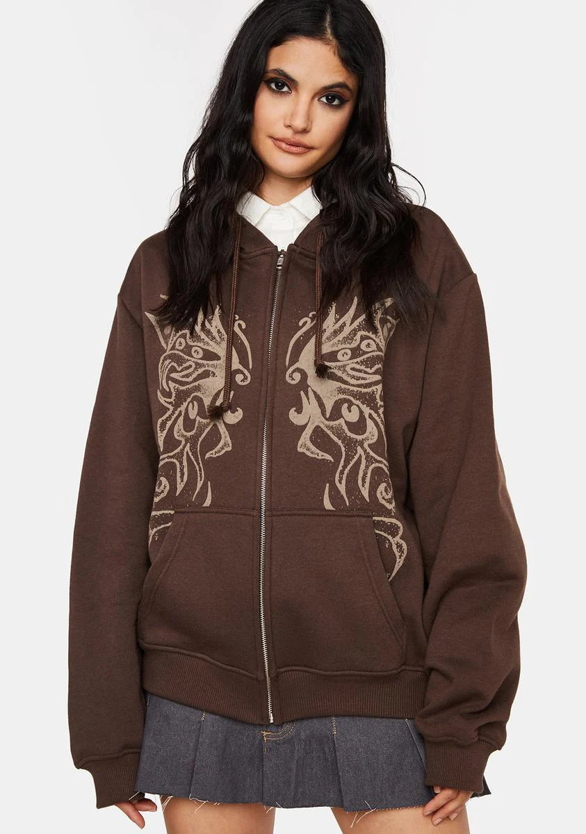 Fairy Wings Zip Up Hoodie Jacket