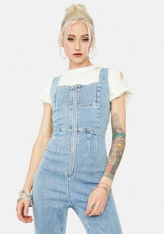 Tweet N Delete Denim Jumpsuit