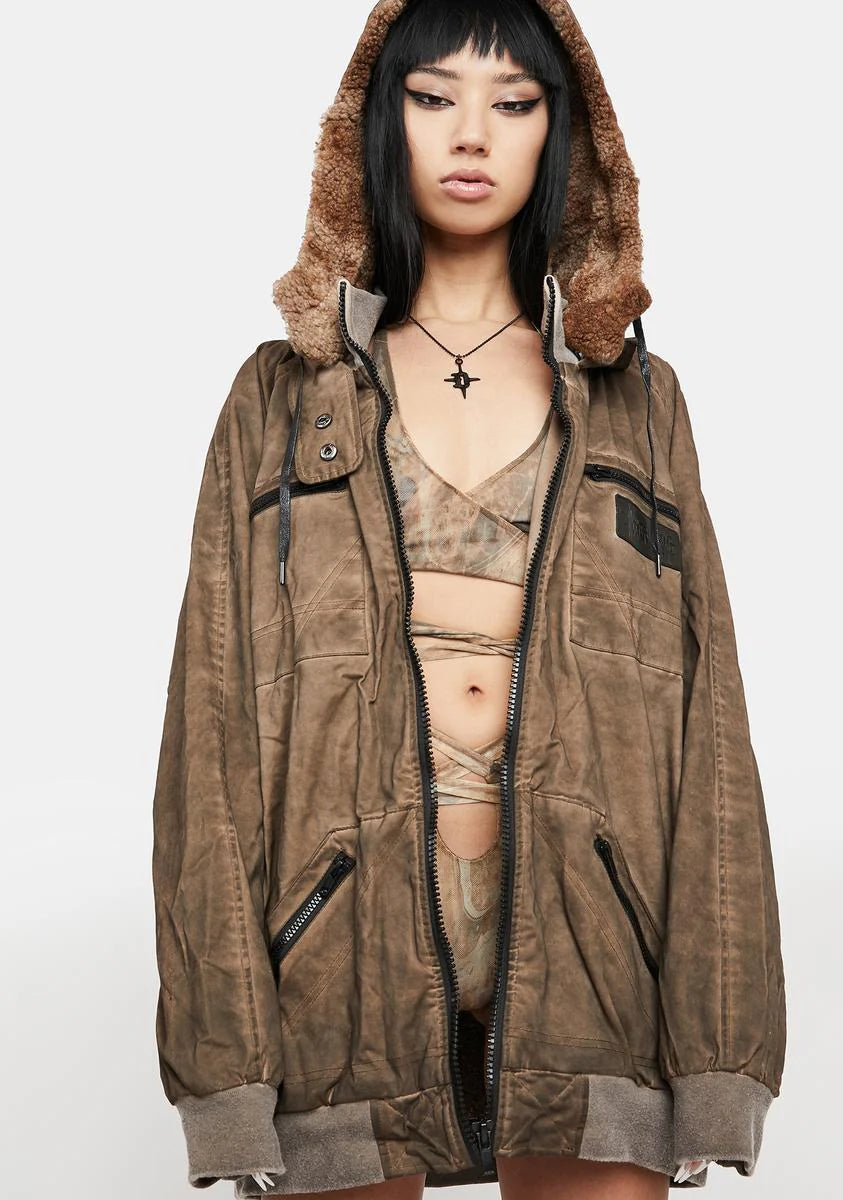 Atmosphere Unisex Oversized Fleece Bomber Jacket