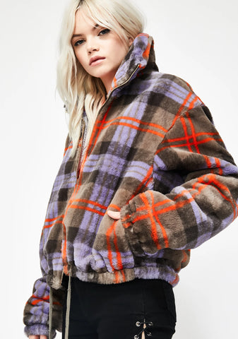 Purp Nice For What Fuzzy Jacket