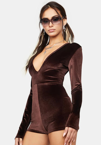 Chocolate Velvet Romper