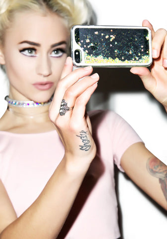 Falling Hearts Glitterfalls iPhone Case