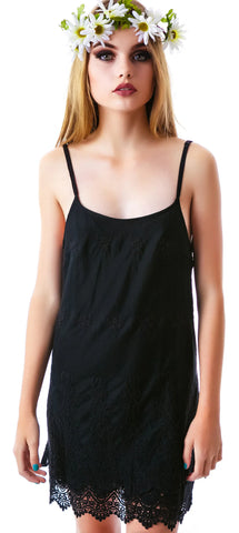 Valley of Flowers Lace Tunic - Black